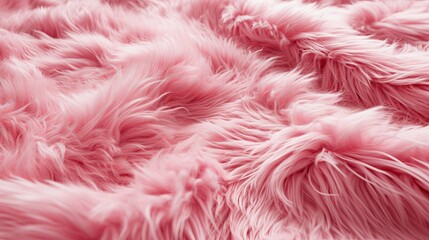 Close Up of Pink Fur Texture - Soft, Luxurious Fabric Background