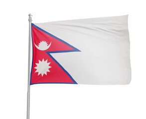 Nepal national flag on white background.