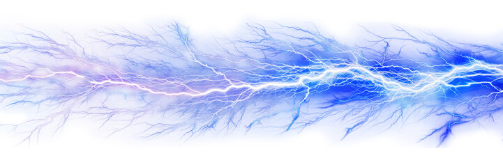 Blue electricity isolated on transparent background. - obrazy, fototapety, plakaty