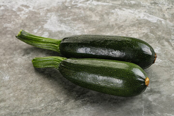 Sliced raw young green zucchini