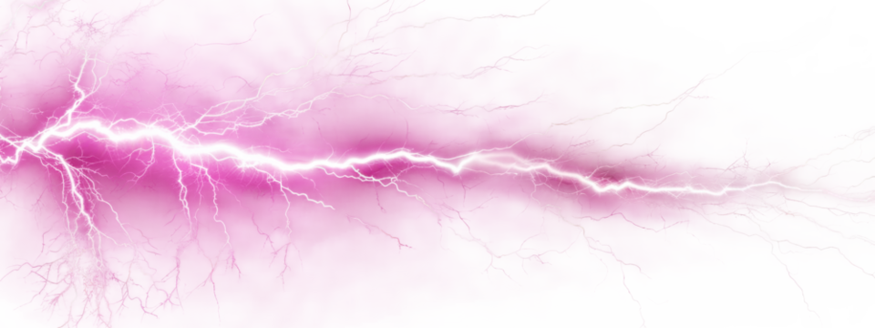 Pink electricity isolated on transparent background.