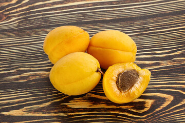 Sweet ripe tasty apricot heap