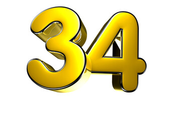 33 gold 3D illustration. Advertising signs. Product design. Product sales. Product code.