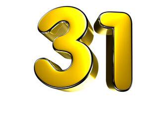 33 gold 3D illustration. Advertising signs. Product design. Product sales. Product code.