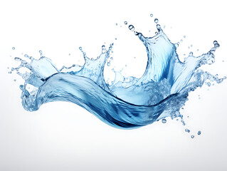 Splashing water, isolated on a white background. Created with Generative AI.