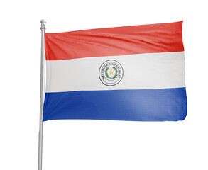 Paraguay national flag on white background.