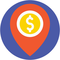 Bank Location Vector Icon