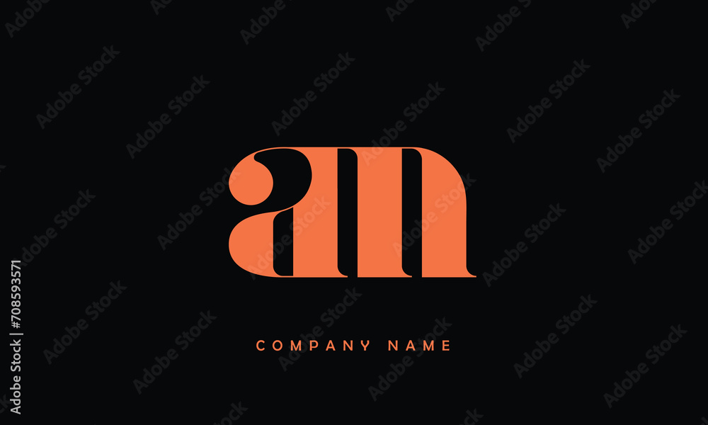 Wall mural am, ma, a, m abstract letters logo monogram