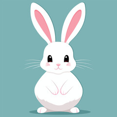 easter greeting card with bunny. Happy Easter. Cute rabbit for Easter. Bunny ears and Easter eggs. Vector illustration. Greeting card. Bunny in the egg	
