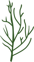 Trees silhouette green illustration on transparent background.
