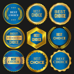 Best Choice Badge sale gold blue collections