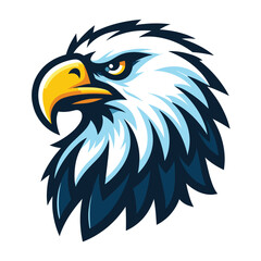 Obraz premium bird eagle hawk head logo mascot design vector illustration isolated on white background