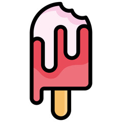 ice cream icon illustration design with filled outline