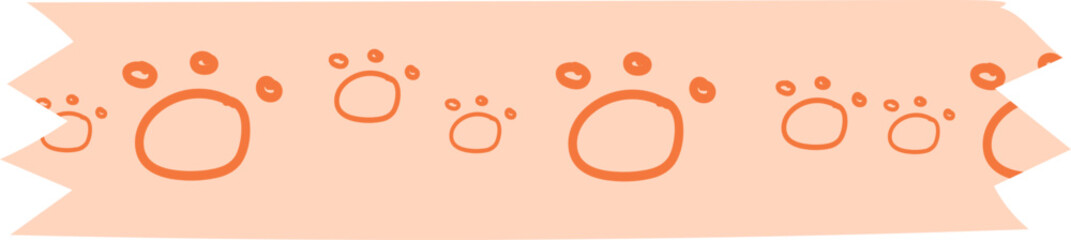 Cat washi tape on transparent background.