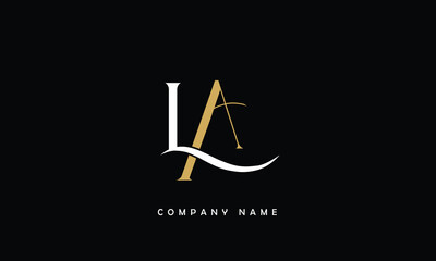 AL, LA, A, L Abstract Letters Logo Monogram