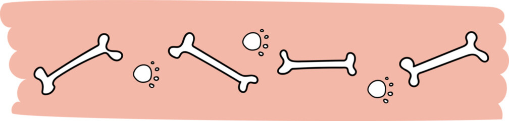 Dog washi tape on transparent background.
