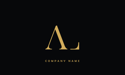AL, LA, A, L Abstract Letters Logo Monogram