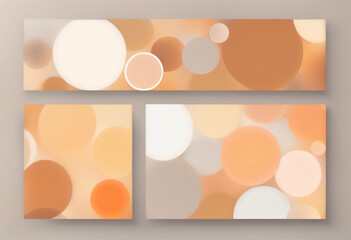 illustration of a set of banners. Pastel colors, earth delicate colors. 