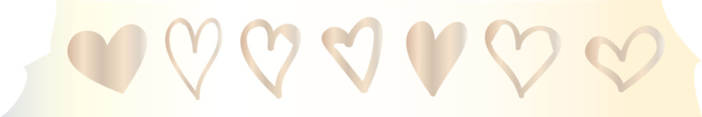 Heart washi tape on transparent background.