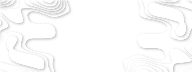 Abstract wavy line 3d paper cut white background. Vector abstract white paper cut banner. White waves decorative papercut design. Abstract realistic papercut decoration textured with wavy layers	