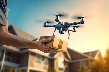 Drone delivery is delivering packages.