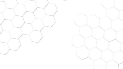 Abstract White Hexagonal Background. Abstract white honeycomb vector wallpaper with a hexagonal grid. technology mesh cell seamless pattern.