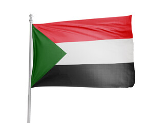 Sudan national flag on white background.