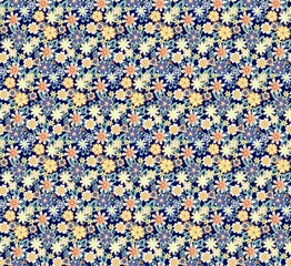 watercolor flowers repetition print