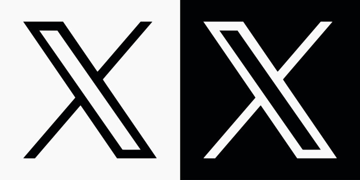 black and white new Twitter x logo icon