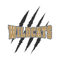 Wildcats sport mascot emblem animal scratch claw stripes spirit school team.
