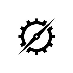 industry wheel and compass concept on white background. wheel, compass concept