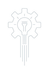 industry wheel and light bulb concept. light bulb in wheel. outline wheel and light bulb