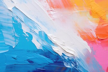 Fototapeta na wymiar Colorful abstract acrylic paint strokes on canvas