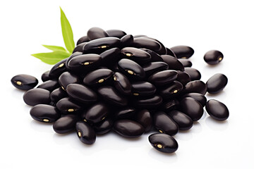 Black Bean isolated on white background created with Generative Ai