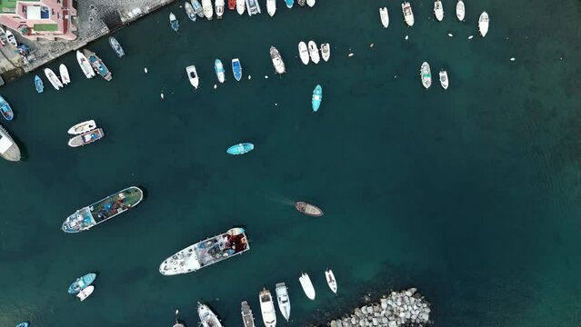 Marina Corricella, the fishing village in Procida, Italy