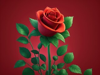 3D red rose background, Valentine's Day festival