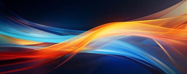 Abstract Techno Curve Blue, Orange, Yellow, Colorful, Elegant Painting, Technological Design Concept with Space for Text Insertion