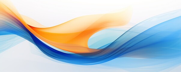 Abstract Techno Curve Blue, Orange, Yellow, Colorful, Elegant Painting, Technological Design Concept with Space for Text Insertion