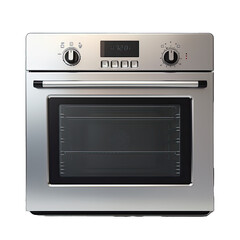 A Built. in Oven With a Digital Display Awaiting Baking.. Isolated on a Transparent Background. Cutout PNG.