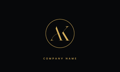 AK, KA, A, K Abstract Letters Logo Monogram