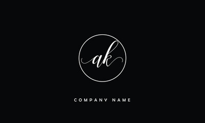 AK, KA, A, K Abstract Letters Logo Monogram