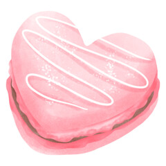 Pink heart shaped macaroon