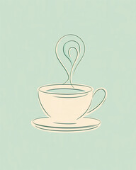 minimal illustration of a hot mug
