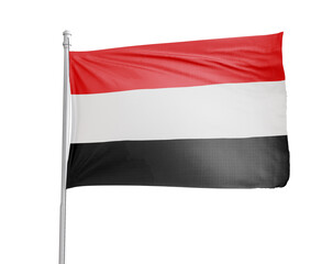 Yemen national flag on white background.