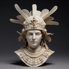 A warrior wearing a helmet in the style of a woman Ai generated art