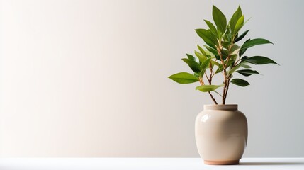 a plant gracefully placed in a vase against a clean, white backdrop.