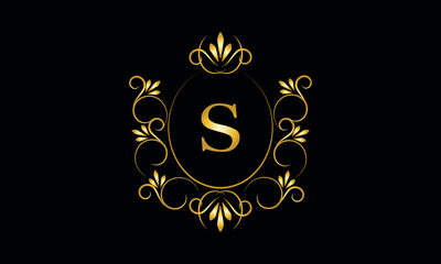 Stylish elegant monogram with initial letter S, elegant modern logo design