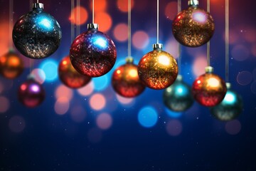Glittering holiday ornaments creating a radiant tree decoration background