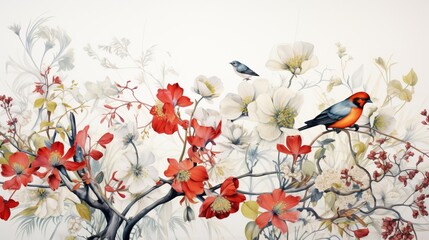 a portion of nature flourishes on a clean white background, each detail coming to life with vivid clarity.