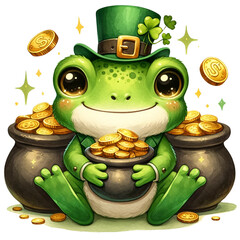 little animal holding a jar of gold